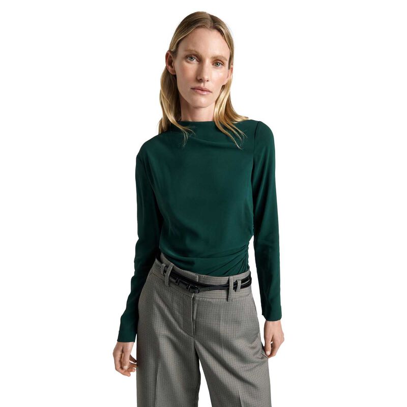 Cue Soft Viscose Draped Long Sleeve Top image number 3
